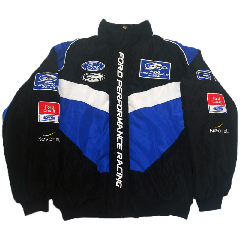 F1 Racing Jacket Ford Racing Team Winter Casual Coat with Embroidery Craft [F1 Jacket, Ford Racing, Winter Coat]