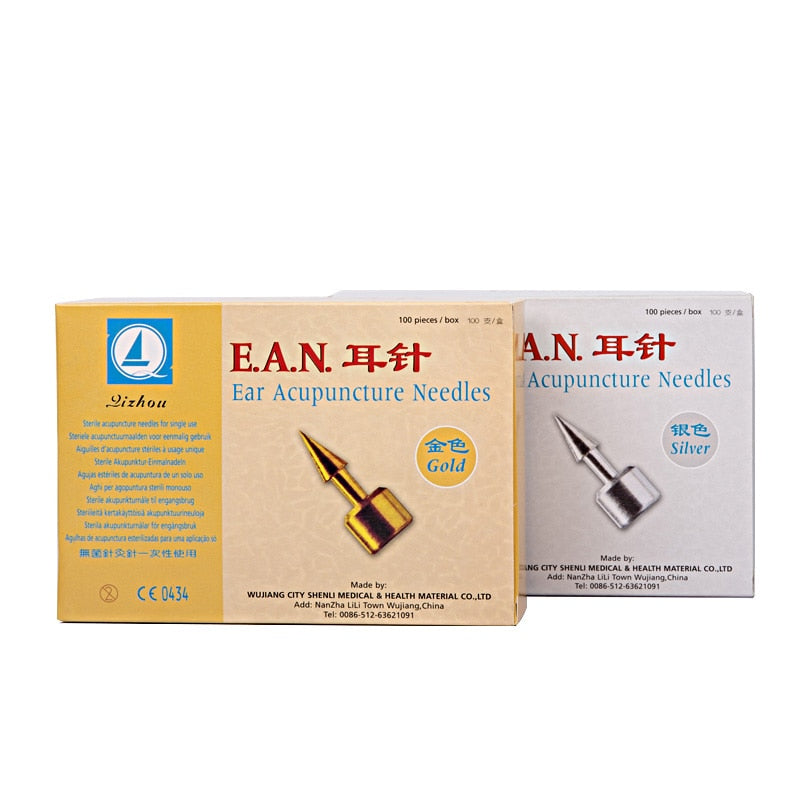 100pcs Sterile Ear Press Needle Set - Auricular Acupuncture Needles for Ear Massage & Stimulation Therapy