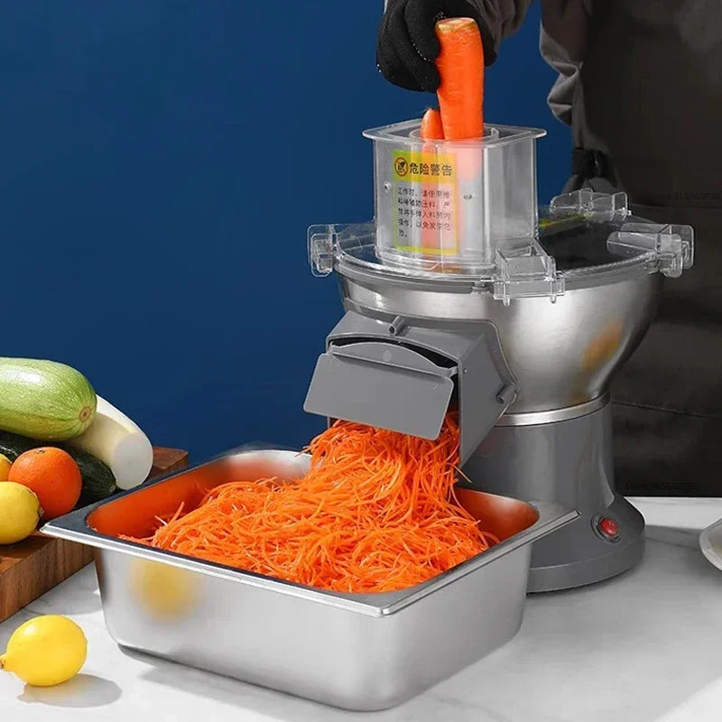110V/220V Electric Vegetable Cutter - Automatic Potato Shredder, Multifunctional Carrot Shredding Machine for Commercial Use