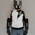 Honda Motorcycle Jacket - Summer Breathable Oxford Fabric with 5 Removable Protectors [Black & White, S-3XL]