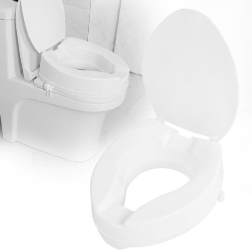 10cm Portable Raised Toilet Seat - Elevated Toilet Riser for Elderly & Disabled, Comfortable & Durable Support [PP Material, Easy Install]