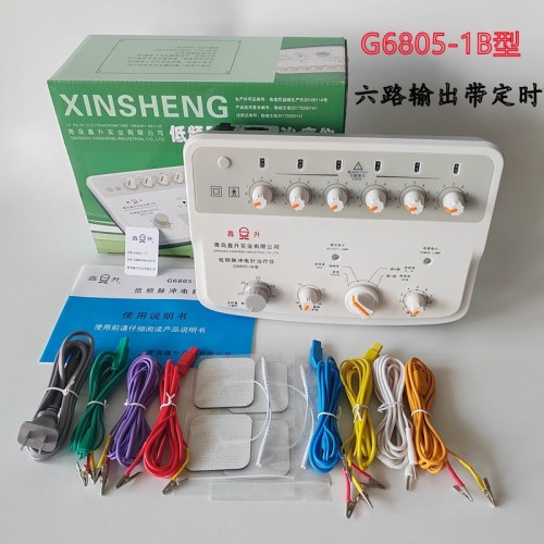 XINSHENG G6805-1B Electro Acupuncture Stimulator - Portable Nerve & Muscle Stimulation, 3 Waveforms, 6 Outputs
