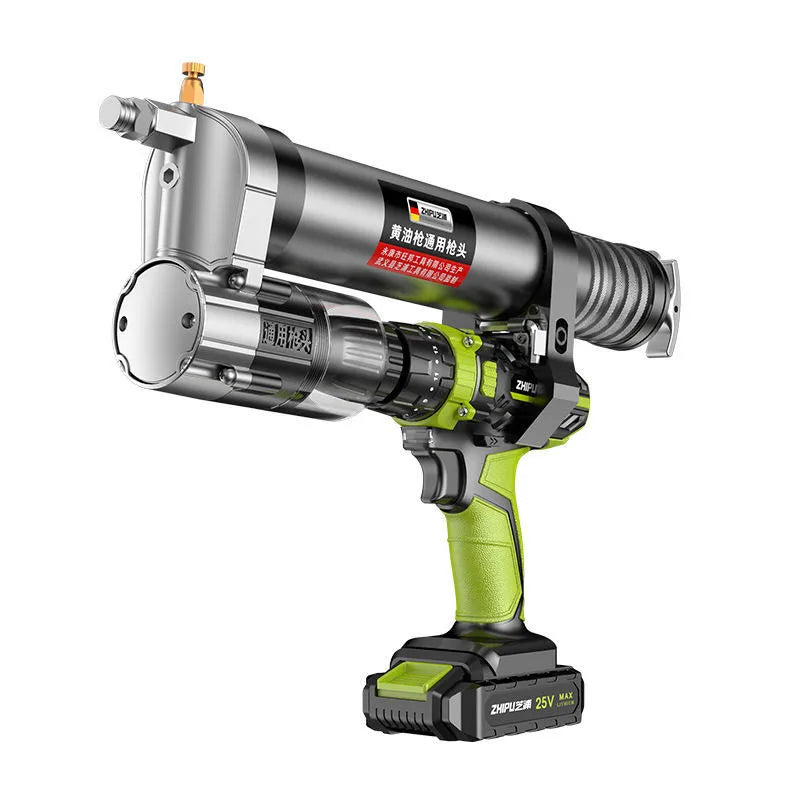 2 in 1 25VF Electric Grease Gun Nozzle for Electric Drill - Full-Automatic Lithium Battery High Voltage Excavator Tool