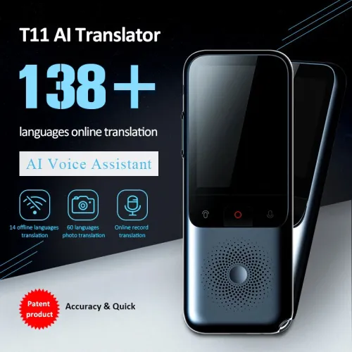 2023 T11 Portable AI Translator - Real-Time 138 Language Voice & Photo Translation, Offline Support, Compact Design