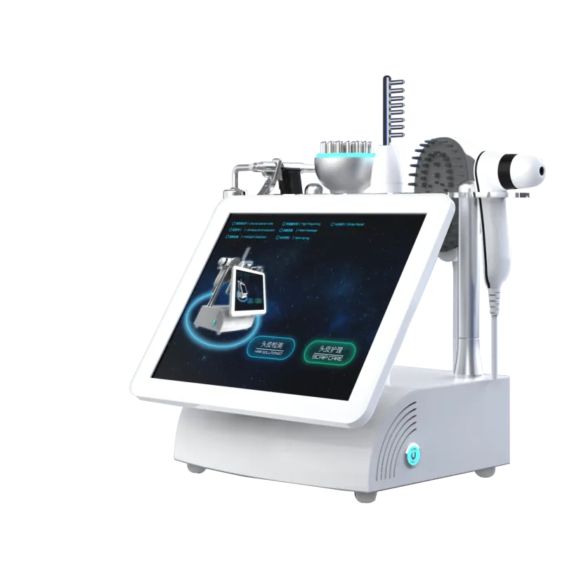 2024 New 15-Inch 5-in-1 High Frequency Hair Scalp Massager for Hair Spa & Scalp Care [Multifunctional, HD Detector, Vibrator, Comb, Silicone Massager, Sprayer]