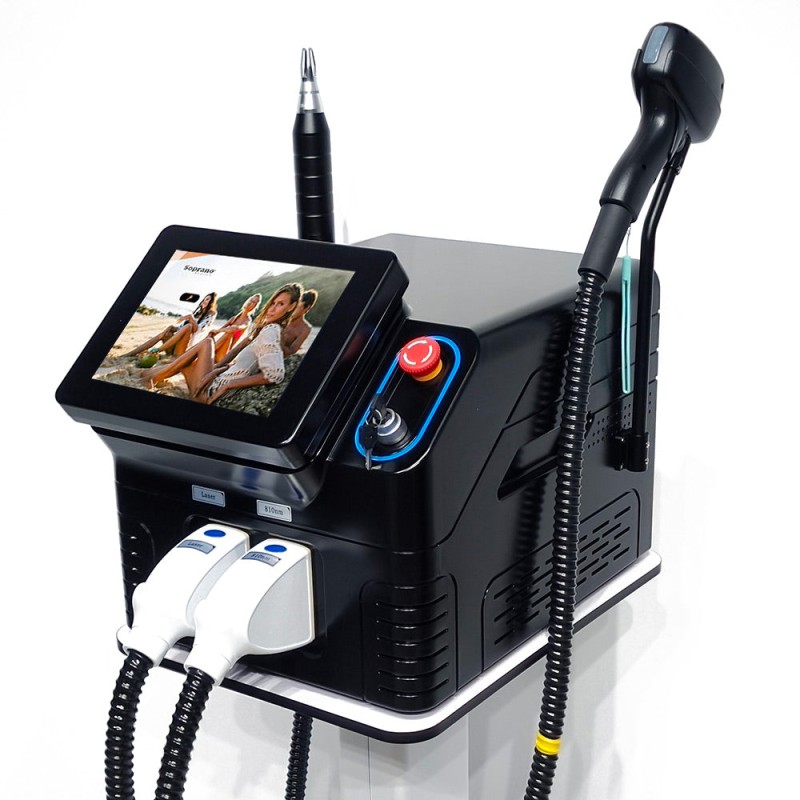 2 in 1 1200W 2000W 808nm Laser Diode & 755nm 808nm 1064nm IPL Laser Hair Removal & Tattoo Removal Machine