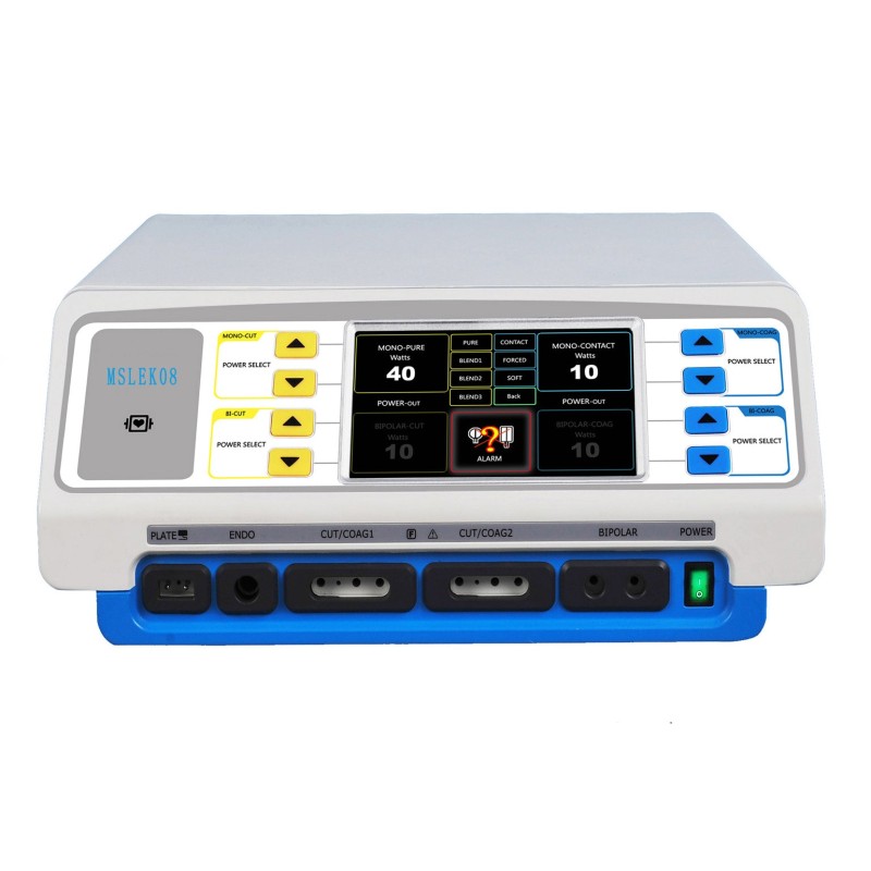 MSLEK08 nagyfrekvenciás bipoláris elektrosebészeti generátor - 400 W, 9 üzemmód, LCD érintőképernyő, REM és PPS [elektrosebészet, bipoláris koaguláció]