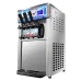 220/110V Electric Soft Ice Cream Machine with 3 Flavors, Stainless Steel Fruit Freezer & Hard Mixing Ice Cream Maker