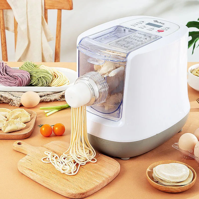 220V Electric Automatic Noodle Maker Machine | Multifunction Pasta & Dough Roller | Dumpling Press with 13 Molds