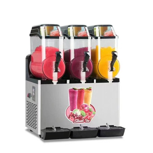 3-Tank Commercial Slush Machine - Ice Cream & Margarita Slush Maker with Digital Temp Display, Fast Refrigeration