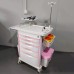 ABS Medical Emergency Trolley with 5-Layer Drawers, CPR Board & Silent Casters for Hospital Use