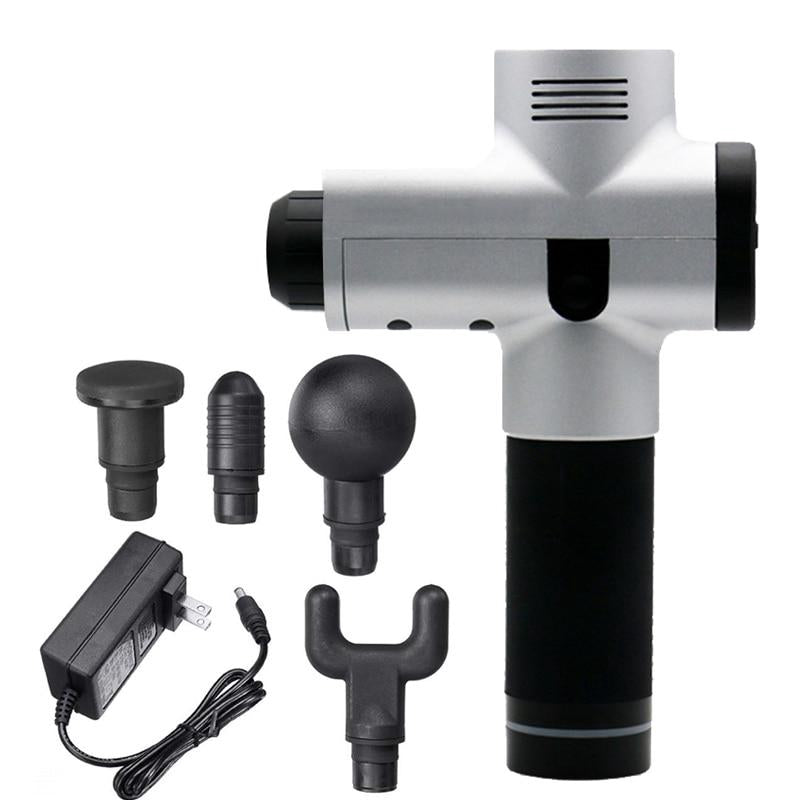 Weefselmassage Spiermassageapparaat - 5-snelheden instelbaar, 2600mAh-batterij, 4 massagekoppen voor pijnverlichting en lichaamsontspanning [Spierpijnverlichting, massagetherapie]