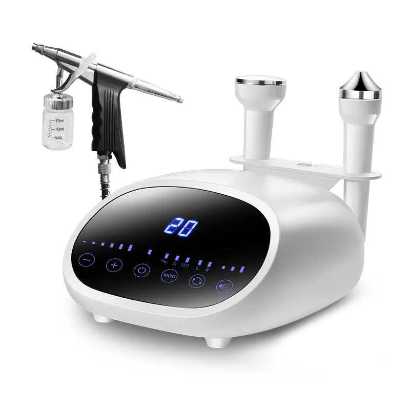 3 in 1 Ultrasonic Facial Massager with High-Frequency Vibration, Deep Cleansing, Oxygen Injection, and Eye Care [Facial Massager, Ultrasonic Cleaner, Oxygen Spray Gun]