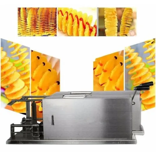 45cm Automatic Stretch Tornado Potato Machine | Spiral Potato Cutter | Hand Shake Potato Chips Slicer [Stainless Steel, Manual, 3 Blade Sizes]