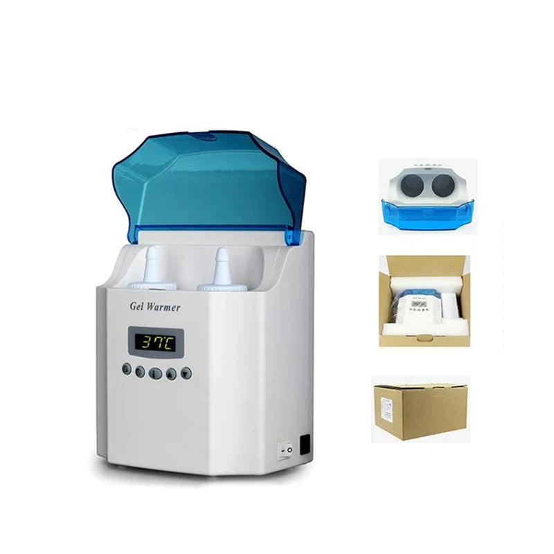 Dubbele flesbeker LED digitale elektrische ultrasone gelverwarmer - 34~40°C temperatuurregeling, automatische timer, compact ontwerp [ultrasone gelverwarmer, gelverwarmer]