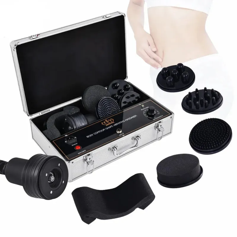 5 IN 1 Portable Vibration Massager for Cellulite Reduction & Body Slimming, Adjustable Frequency, 5 Massage Heads, Compact Design [Vibration Massager, Cellulite Remover, Slimming Machine]