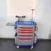 ABS Medical Emergency Trolley with 5-Layer Drawers, CPR Board & Silent Casters for Hospital Use