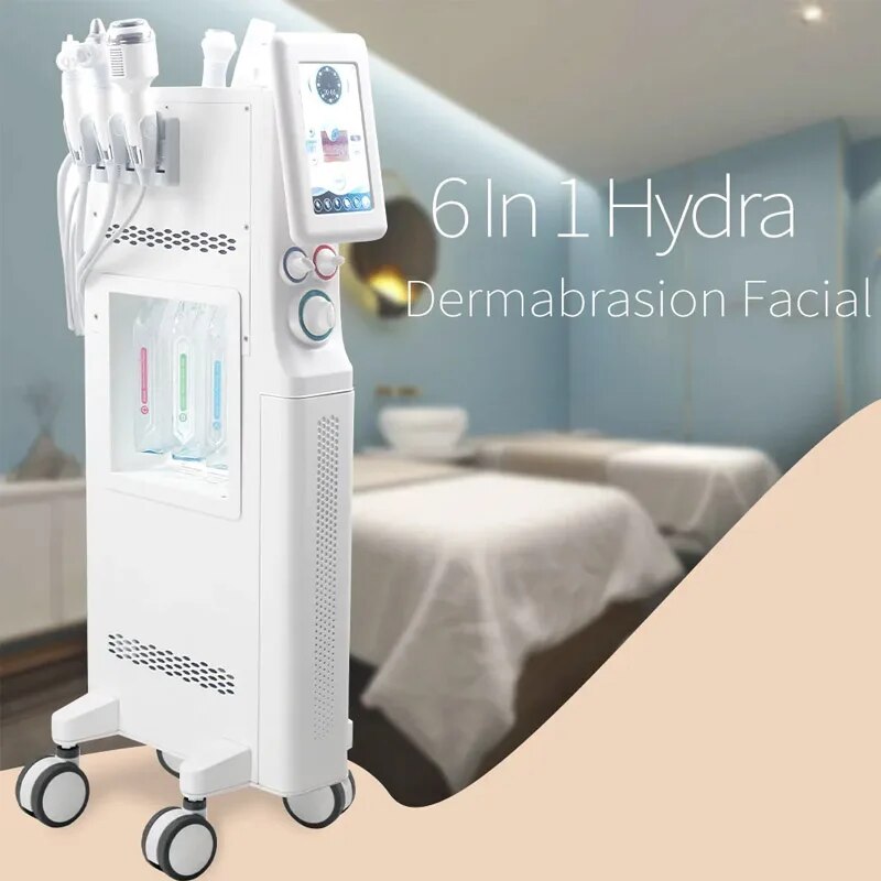 6-in-1 Aqua Hydra Peeling Jet Facial Machine | Oxygen Hydro Microdermabrasion Skin Rejuvenation Tool for Deep Cleansing & Hydration
