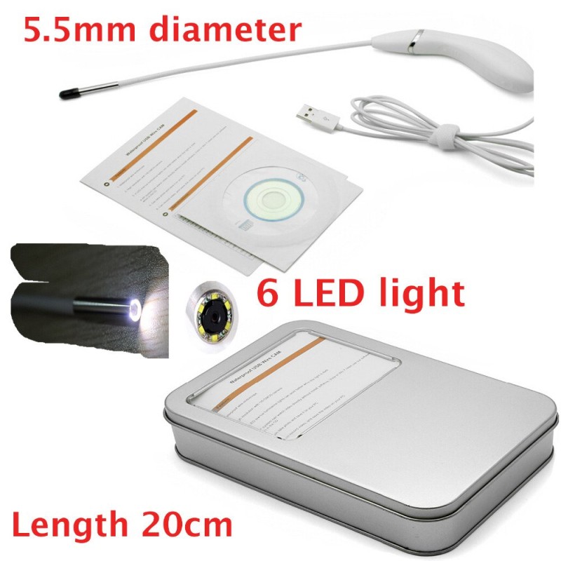 6 LED Waterproof USB Intraoral Camera, Ear Nose Endoscope, Otoscope with High-Resolution CMOS Sensor for Medical & Home Use