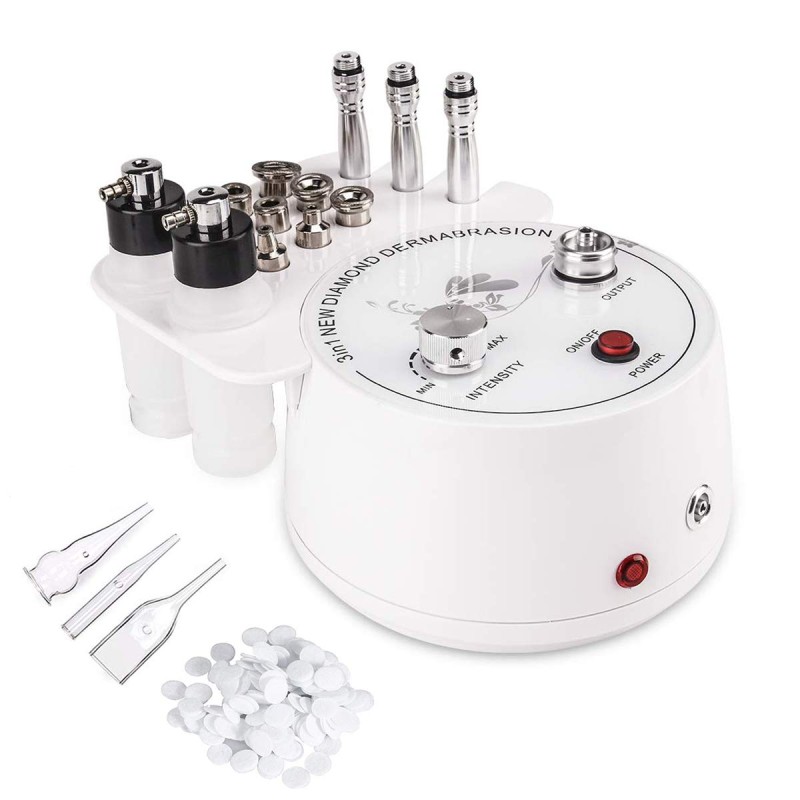 3 in 1 Diamond Microdermabrasion Machine with Water Spray & Vacuum Suction for Facial Peeling, Wrinkle Removal, and Skin Rejuvenation [Diamond Microdermabrasion, Facial Peeling, Skin Rejuvenation]