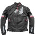 Honda Motorcycle Jacket - Summer Breathable Oxford Fabric with 5 Removable Protectors [Black & White, S-3XL]