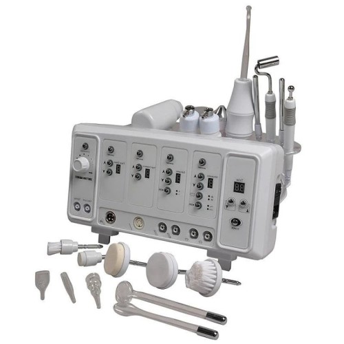 6 in 1 Ultrasonic Facial Massager with High Frequency, Galvanic & Brush Cleaning for Deep Pore Cleansing