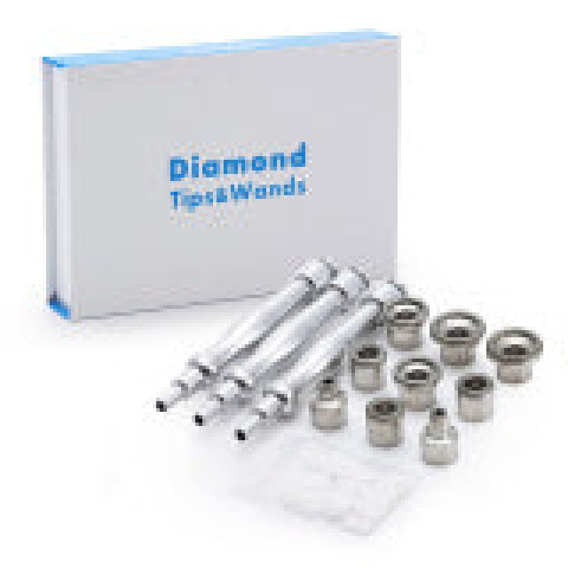 9 Tips + 3 Wands Diamond Dermabrasion Kit for Skin Rejuvenation, Exfoliation, and Acne Treatment