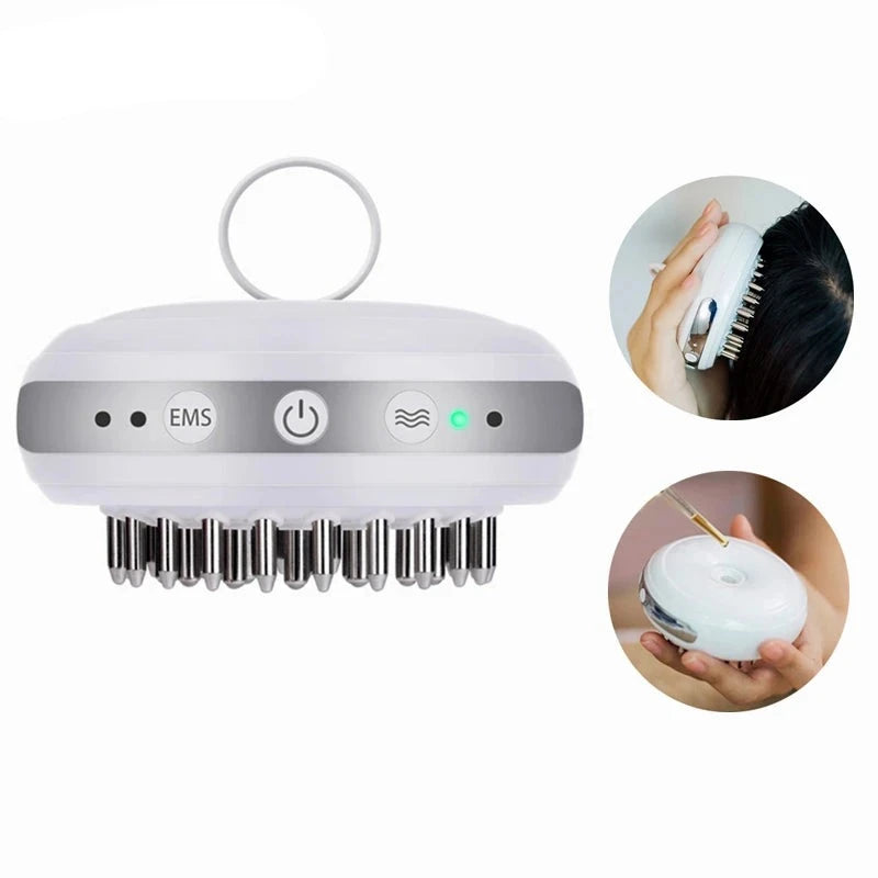 AOKO EMS Electric Head Massager Comb for Hair Growth, Scalp Care & Stress Relief with Vibrating & Liquid Import Technology