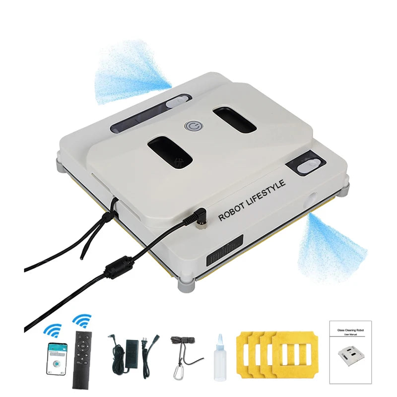 APP által vezérelt ultravékony robot ablaktisztító automatikus vízpermettel | Kétoldalas üvegtisztító készülék | Kiváló minőségű ablakmosó