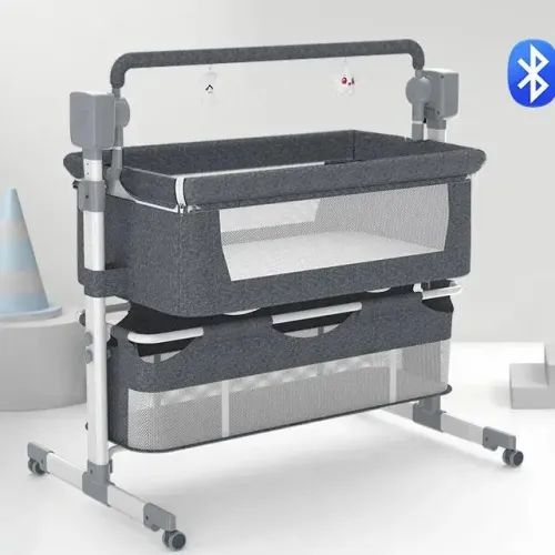 Electric Baby Rocking Crib with Mosquito Net - Newborn Sleeping Bed & Playpen [Baby Bed, Baby Crib, Electric Cot]