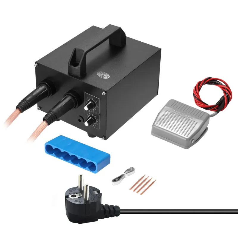 CX4500 mikroszámítógépes ponthegesztőgép - 20 ms-1 s idő és 640-1600 A áramerősség, 0,25 mm-es nikkel bevonatú acélhoz állítható