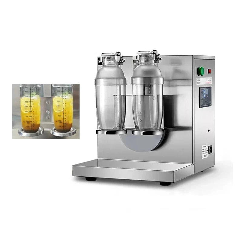 Commercial Boba Shaker Machine - Double-Head Stainless Steel Bubble Tea Shaker Cup for Milk Tea & Milkshakes [220V/110V, 120W]