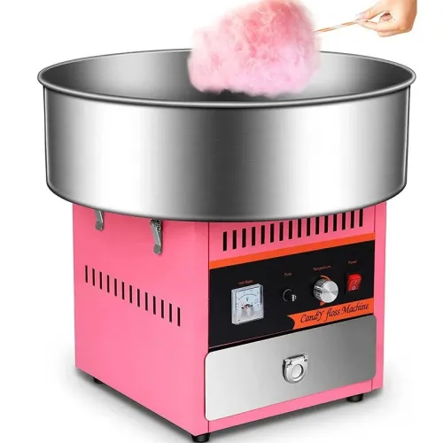 Commercial Cotton Candy Machine with LED Light & Music, Automatic Floss Sugar Maker for Parties & Events [Stainless Steel, 20.5