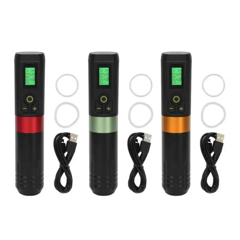 Cordless Tattoo Pen Machine with Timing Function, 2000mAh Battery, LED Display for Liner & Shader, USB-C Rechargeable, Compatible with Cartridge Needles