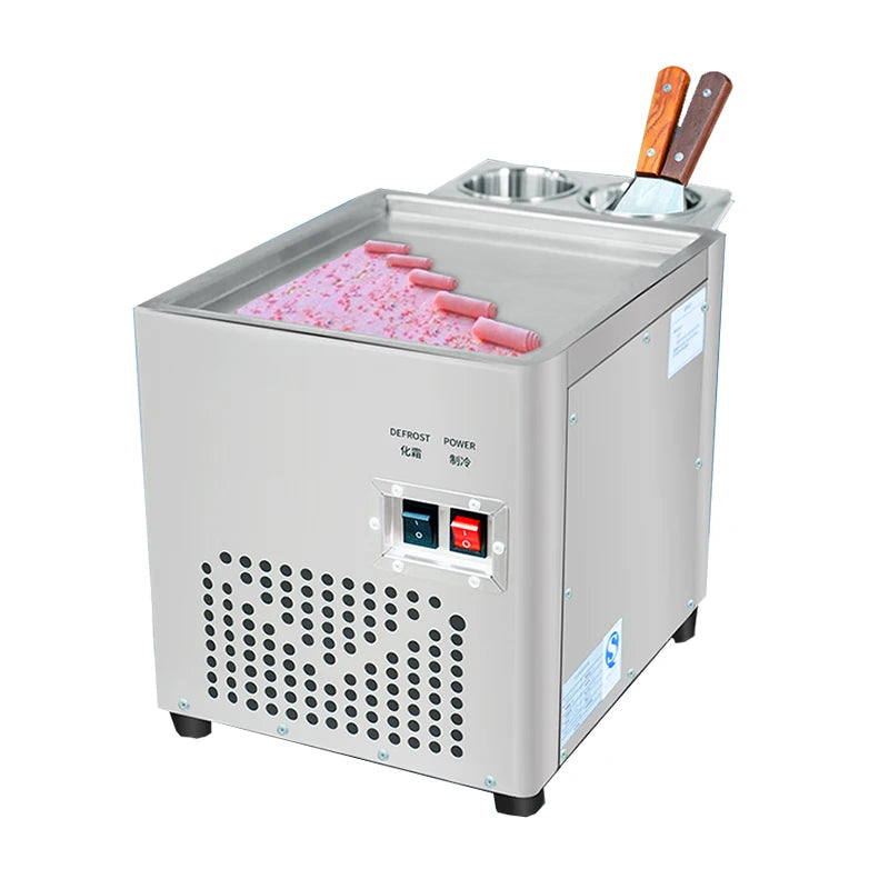Desktop Fried Ice Cream Roll Machine - 220W Household Yogurt & Fruit Smoothie Maker [Fried Ice, Yogurt Machine]