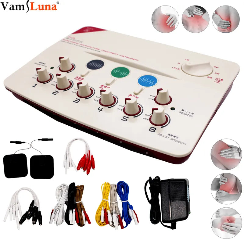 EMS Electroacupuncture Muscle Stimulator - 6-Channel Low Frequency Massage Device for Relaxation & Physiotherapy [EMS, Muscle Stimulator]