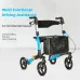 Aluminum Alloy Folding Rollator Walker - Elderly & Disabled Mobility Aid with Adjustable Height, Foldable Design & Storage Bag