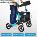 Aluminum Alloy Folding Rollator Walker - Elderly & Disabled Mobility Aid with Adjustable Height, Foldable Design & Storage Bag