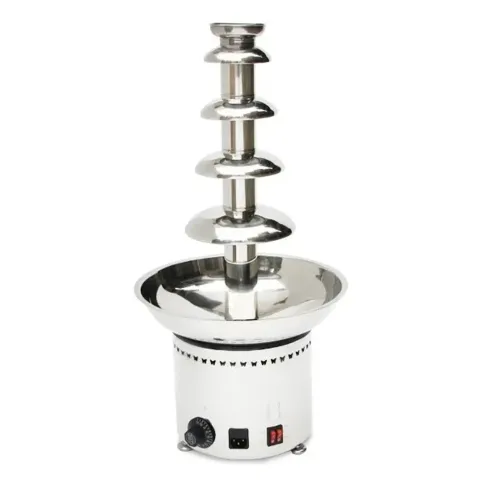 5-Tier Electric Commercial Chocolate Fountain Machine with Melting & Warming Function [Stainless Steel, 80W Motor, 150W Heating]