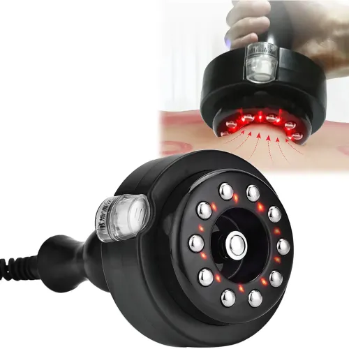 Electric Cupping Massager with Micro-current Heating & Infrared Therapy for Body Slimming, Fat Burning, Anti-Cellulite [ABS, Stainless Steel, 5 Gears]