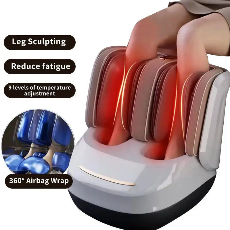 Electric Roller Foot Massager with Heating & Air Pressure - Full Leg Calf Massage for Pain Relief & Fatigue Recovery