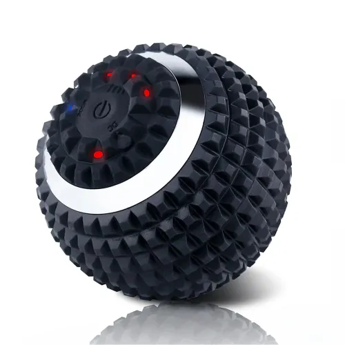 Electric Vibrating Massage Ball - 4-Speed Rechargeable Muscle Pain Relief Tool for Gym, Yoga, Home Use [Vibration Therapy, Plantar Fasciitis Relief]