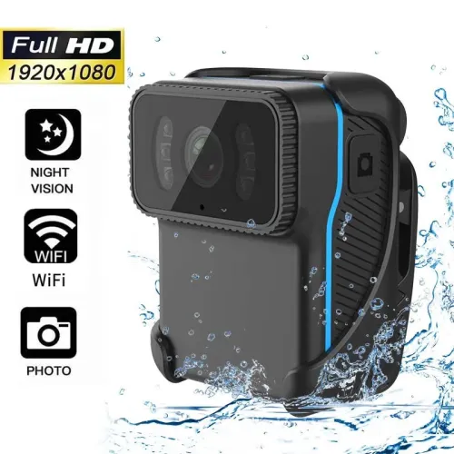 FHD 1080P Mini Action Camera - Portable WiFi DV Camcorder with Night Vision, Waterproof, Loop Recording, and 256GB Support