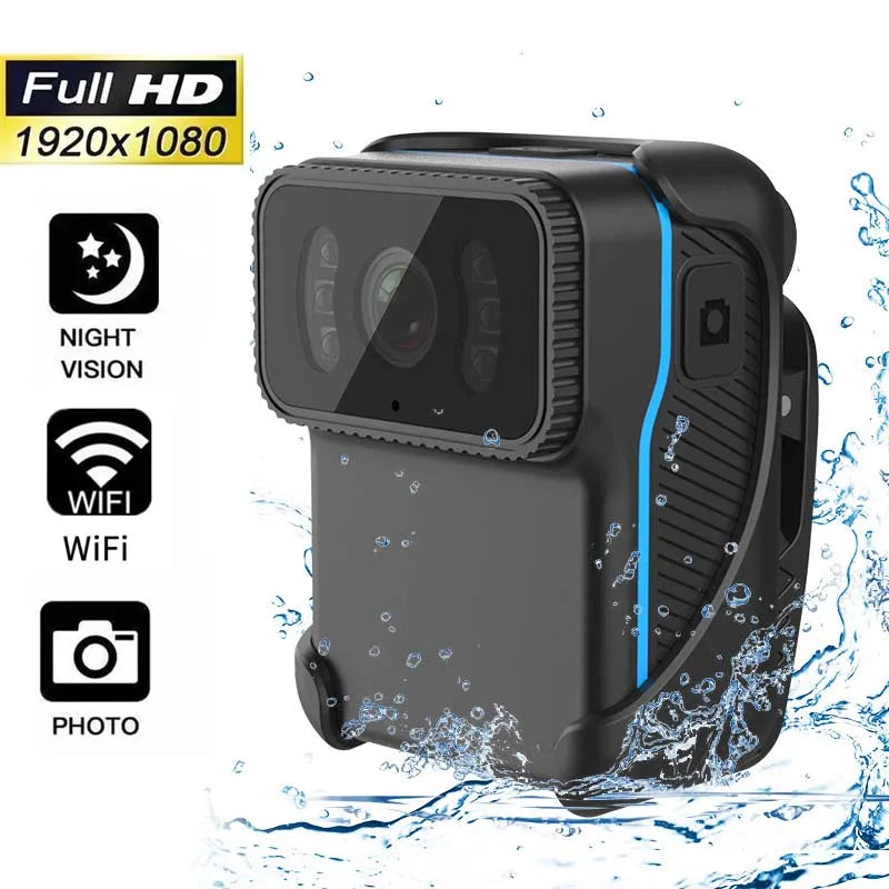 FHD 1080P Mini Action Camera - Portable WiFi DV Camcorder with Night Vision, Waterproof, Loop Recording, and 256GB Support