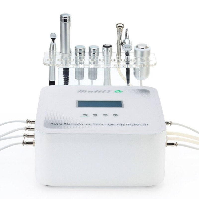 Multi 7 O2 7-in-1 Diamond Microdermabrasion & Microcurrent Face Lifting Machine for Skin Whitening, Wrinkle Removal, and Oxygen Jet Skin Care