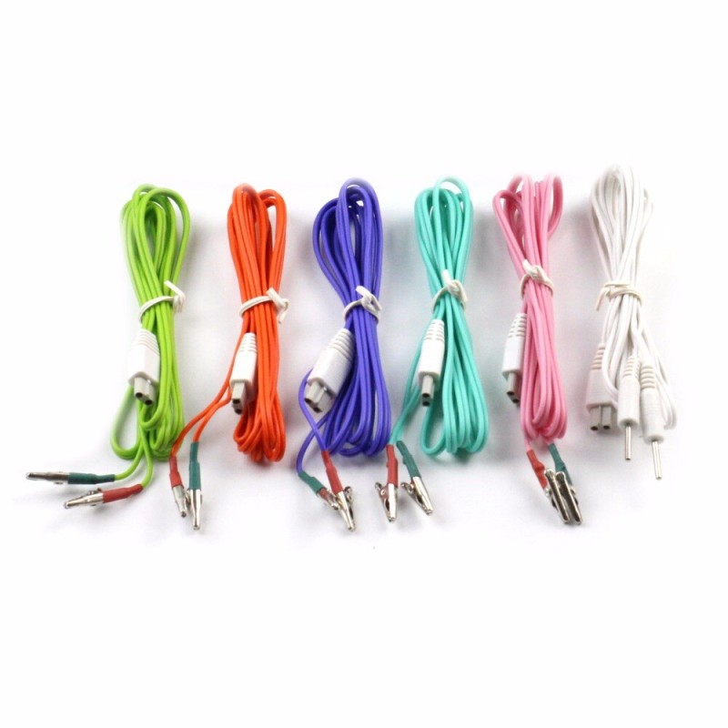 6 stuks therapiekabelonderdelen voor KWD-808I elektrische zenuw-spierstimulator - vervangende accessoires [KWD-808I, therapiekabels]