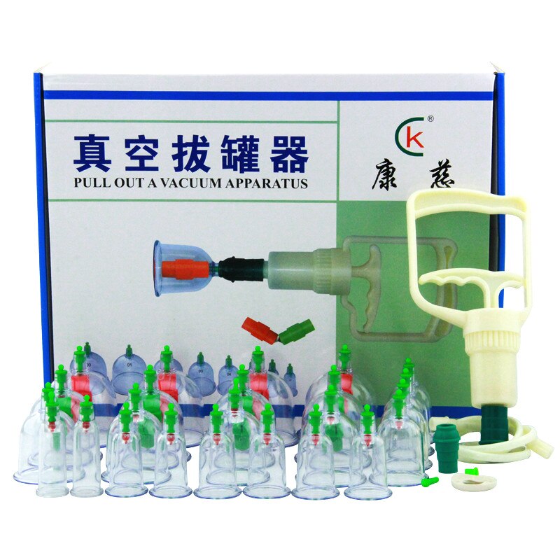 24 Cup Chinese Vacuum Cupping Set for Magnetic Hijama Therapy, Body Relaxation & Health Care