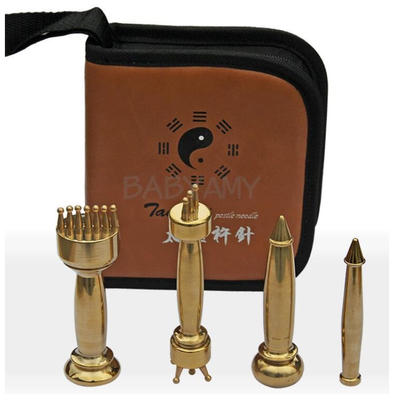 4 stuks/set fijne koperen stamper naald therapie Gua Sha massage stick voor acupunctuur en massage [stamper naald, Gua Sha, acupunctuur therapie]