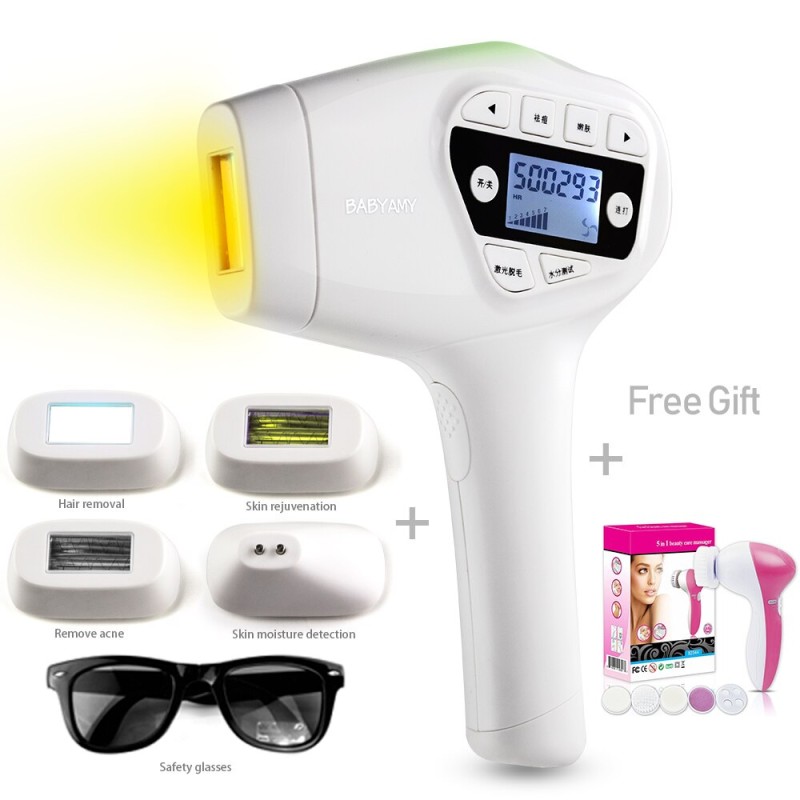 4-in-1 IPL Hair Removal Device for Women & Men - Permanent Laser Hair Remover for Face, Bikini, Legs, Armpits [Painless, Adjustable, CE Certified]
