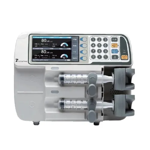 HF-620B Dual Channel Syringe Pump - Precise Infusion Control for Human & Veterinary Use [Dual Channel, High Precision, Battery Backup]